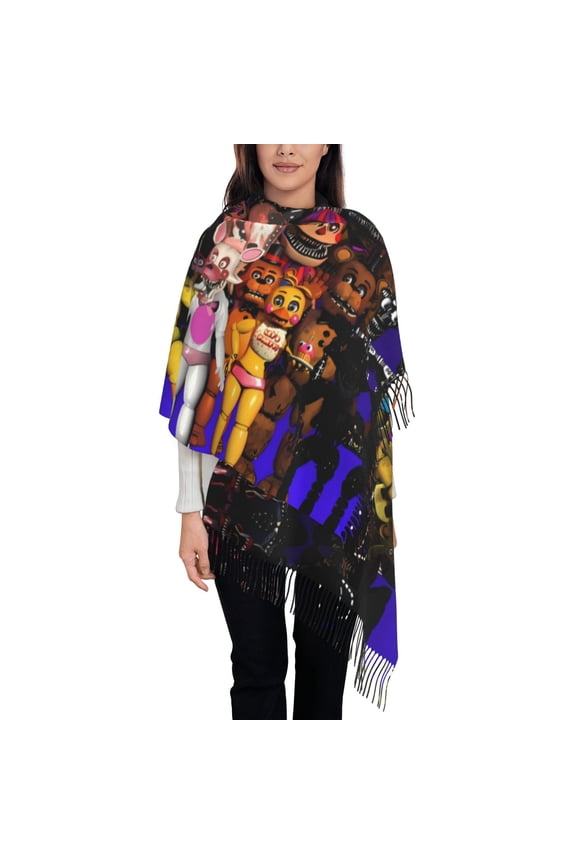 Five Nights At Freddy'S Fall Winter Scarfs for Women,Fashion Women Scarf,Warm Soft Shawls and Wraps,Long Blanket Scarf