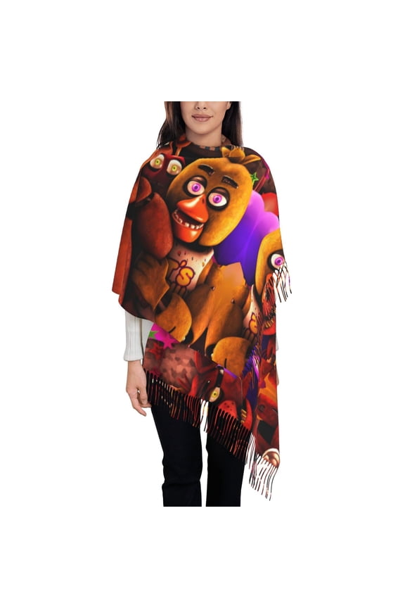 Five Nights At Freddy'S Fall Winter Scarfs for Women,Fashion Women Scarf,Warm Soft Shawls and Wraps,Long Blanket Scarf