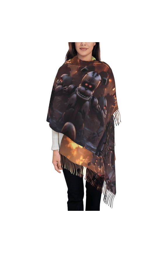 Five Nights At Freddy'S Fall Winter Scarfs for Women,Fashion Women Scarf,Warm Soft Shawls and Wraps,Long Blanket Scarf