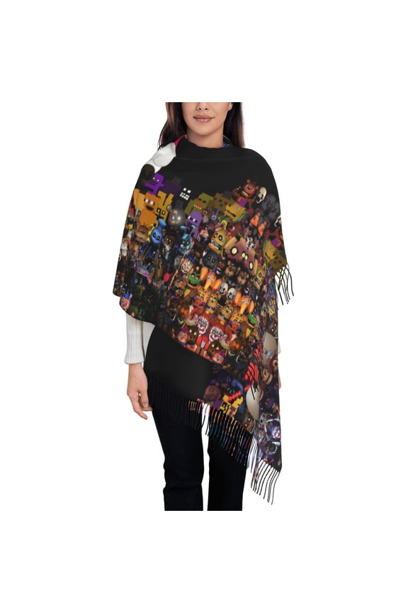 Five Nights At Freddy'S Fall Winter Scarfs for Women,Fashion Women Scarf,Warm Soft Shawls and Wraps,Long Blanket Scarf