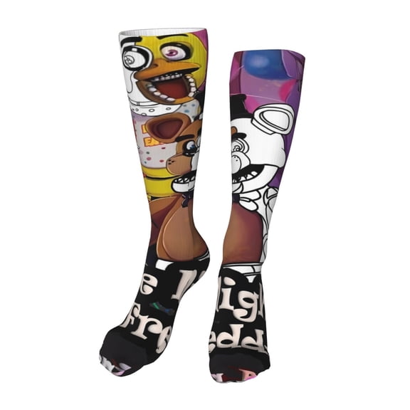 Saiise Five Nights At Freddy'S Funny Socks Men Women Boys Kids Adults Novelty Graphic 20in stockings Crazy Design Casual Dress Socks for Sports,Running,Travel