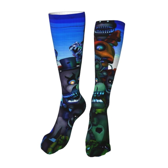 Saiise Five Nights At Freddy'S Funny Socks Men Women Boys Kids Adults Novelty Graphic 20in stockings Crazy Design Casual Dress Socks for Sports,Running,Travel