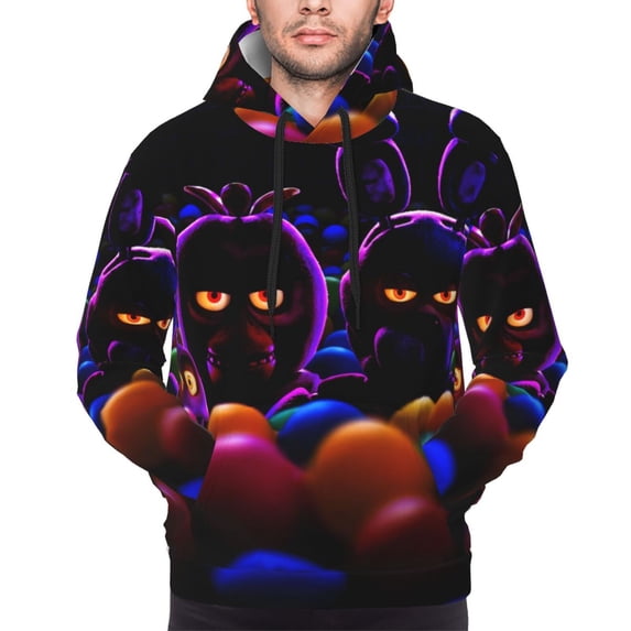 Saiise Five Nights At Freddy'S Men's Graphic Print Long Sleeve Drawstring Hoodie Pullover Sweatshirt-4X-Large