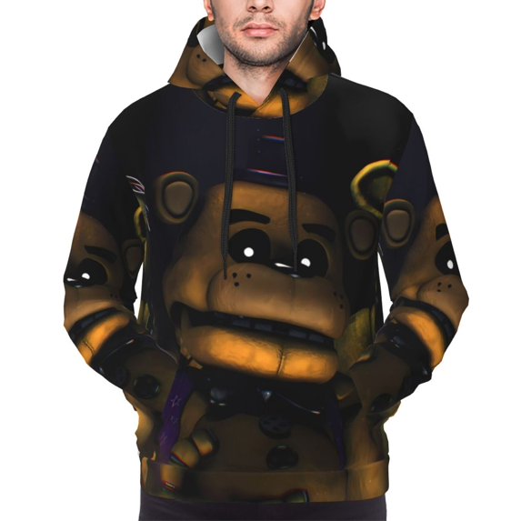 Saiise Five Nights At Freddy'S Men's Graphic Print Long Sleeve Drawstring Hoodie Pullover Sweatshirt-XX-Large