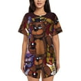 thumbnail image 1 of Saiise Five Nights At Freddy'S Pajamas Sets for Women Soft Short-Sleeved Pjs with Lounge Shorts Two Piece Sleepwear S-4XL, 1 of 7