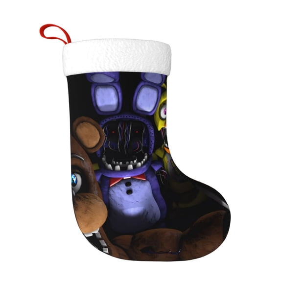 Saiise Five Nights At Freddy'S Print 17.7 Inches Christmas Stockings,Large Stockings for for Christmas Xmas Tree Holiday Fireplace Family Decor Gifts