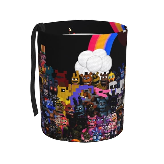 Saiise Five Nights At Freddy'S Print Car Trash Can Bin for Back Seat Leak Proof, Trash Bag Hanging,for SUV Truck Van, Automotive Vehicle Garbage Cans Front Seat