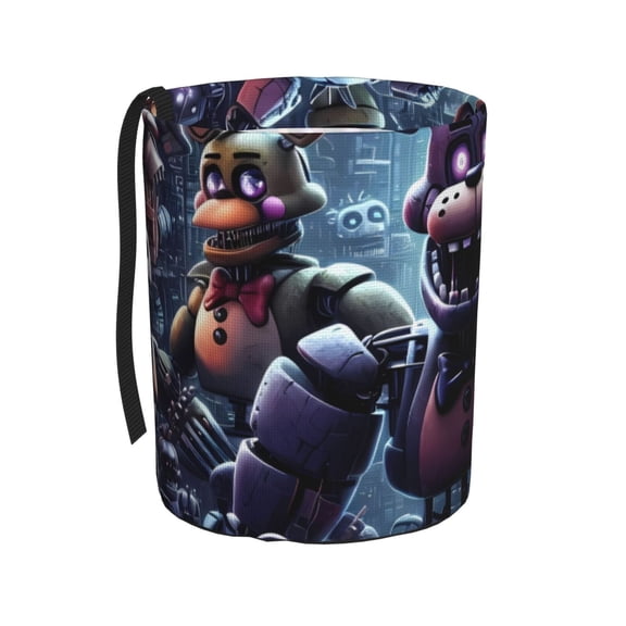 Saiise Five Nights At Freddy'S Print Car Trash Can Bin for Back Seat Leak Proof, Trash Bag Hanging,for SUV Truck Van, Automotive Vehicle Garbage Cans Front Seat