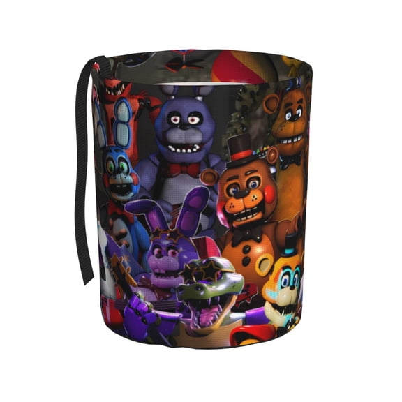 Saiise Five Nights At Freddy'S Print Car Trash Can Bin for Back Seat Leak Proof, Trash Bag Hanging,for SUV Truck Van, Automotive Vehicle Garbage Cans Front Seat