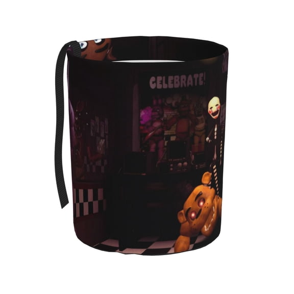 Saiise Five Nights At Freddy'S Print Car Trash Can Bin for Back Seat Leak Proof, Trash Bag Hanging,for SUV Truck Van, Automotive Vehicle Garbage Cans Front Seat