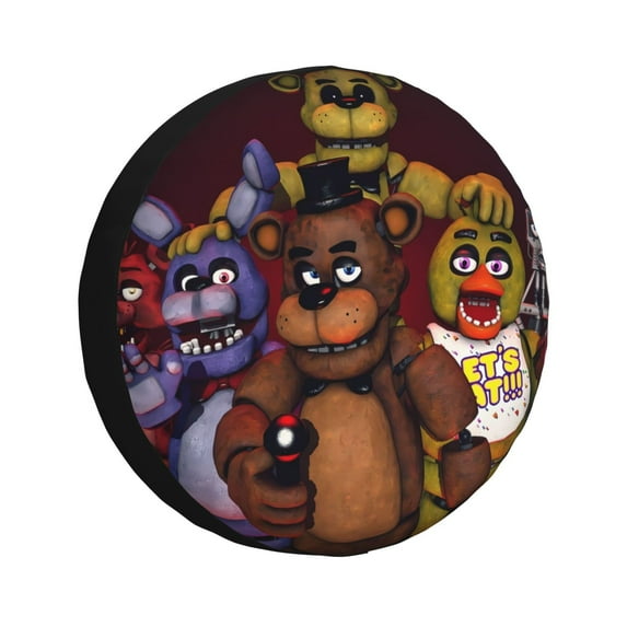 Saiise Five Nights At Freddy'S Print Rv Spare Tire Cover Wheel Tire Cover for Travel Trailers Protectors Weatherproof Dust-Proof for Camper Trailer Truck SUV Rv Universal-17 inch
