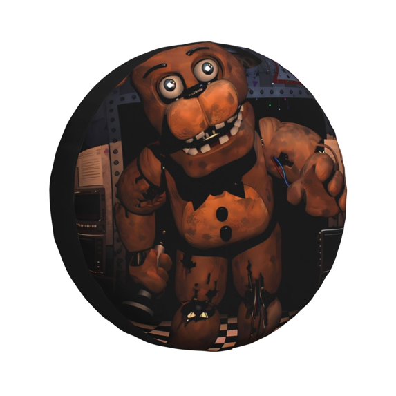 Saiise Five Nights At Freddy'S Print Rv Spare Tire Cover Wheel Tire Cover for Travel Trailers Protectors Weatherproof Dust-Proof for Camper Trailer Truck SUV Rv Universal-15 inch