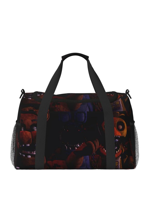 Five Nights At Freddy'S Print Travel Duffel Bag,Weekender Bags for Women Men with Shoe Compartment,Carry on Overnight Bag with Toiletry Bag