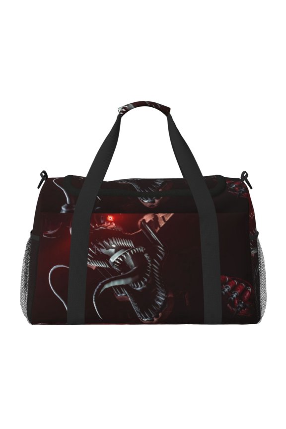 Five Nights At Freddy'S Print Travel Duffel Bag,Weekender Bags for Women Men with Shoe Compartment,Carry on Overnight Bag with Toiletry Bag
