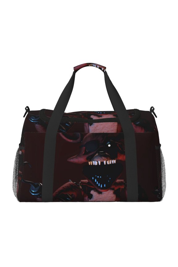 Five Nights At Freddy'S Print Travel Duffel Bag,Weekender Bags for Women Men with Shoe Compartment,Carry on Overnight Bag with Toiletry Bag