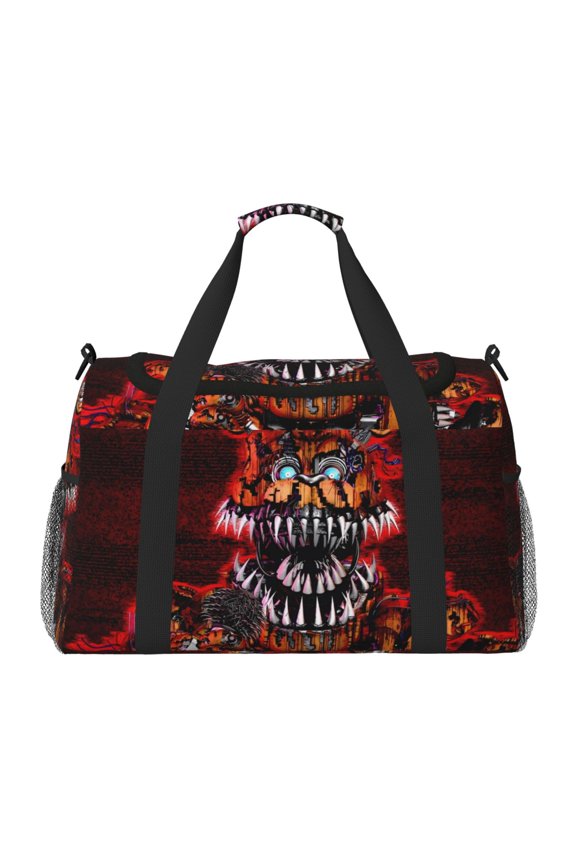 Five Nights At Freddy'S Print Travel Duffel Bag,Weekender Bags for Women Men with Shoe Compartment,Carry on Overnight Bag with Toiletry Bag