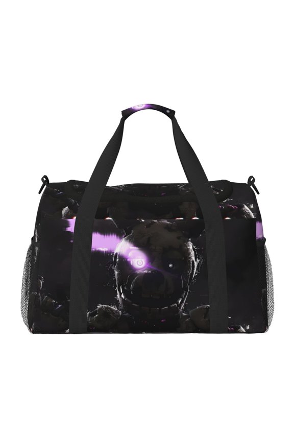 Five Nights At Freddy'S Print Travel Duffel Bag,Weekender Bags for Women Men with Shoe Compartment,Carry on Overnight Bag with Toiletry Bag
