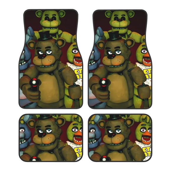 Saiise Five Nights At Freddy'S Print Universal Fit Carpet Floor Mats For SUV,Vans,Sedans,Trucks,Set of 4pcs