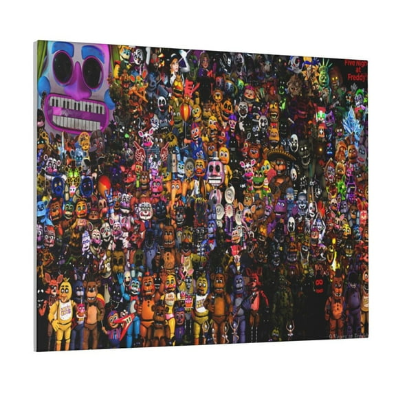 Saiise Five Nights At Freddy'S Frameless Canvas Wall Art - Abstract Modern Artwork for Living Room, Bedroom, Office - Ready to Hang, Vibrant Colors, Ideal Gift Idea- 8"x10"