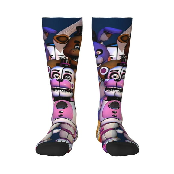 Saiise Five Nights At Freddy'S Funny Socks Men Women Boys Kids Adults Novelty Graphic Crew Tube Socks Crazy Design Casual Dress Socks for Sports,Running,Travel
