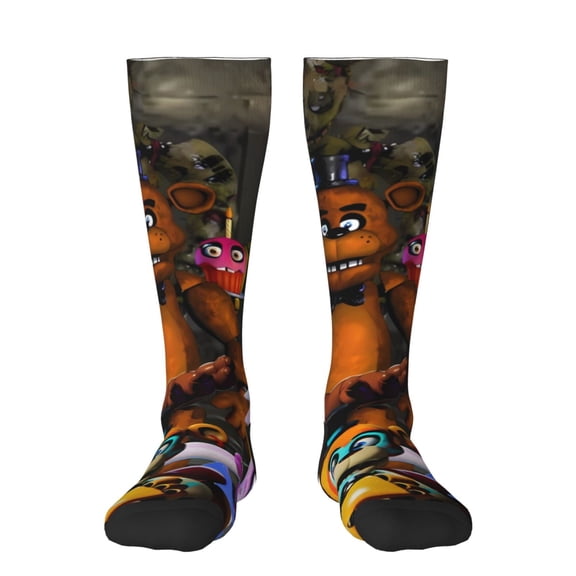 Saiise Five Nights At Freddy'S Funny Socks Men Women Boys Kids Adults Novelty Graphic Crew Tube Socks Crazy Design Casual Dress Socks for Sports,Running,Travel