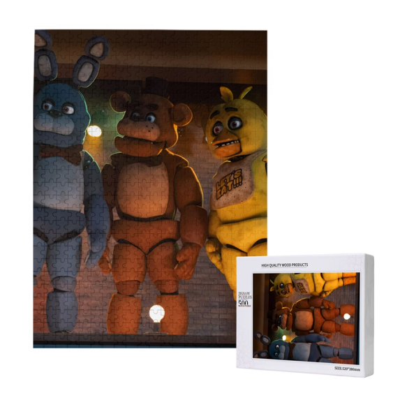 Saiise Five Nights At Freddy'S Print 500 Jigsaw Puzzle for Adults and Family,Impossible Hard Difficult Challenging Puzzles for Adults - Finished Puzzle Size is 20.4 x 15 in