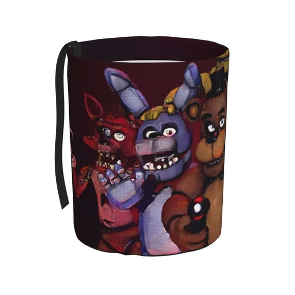 Saiise Five Nights At Freddy'S Print Car Trash Can Bin for Back Seat Leak Proof, Trash Bag Hanging,for SUV Truck Van, Automotive Vehicle Garbage Cans Front Seat