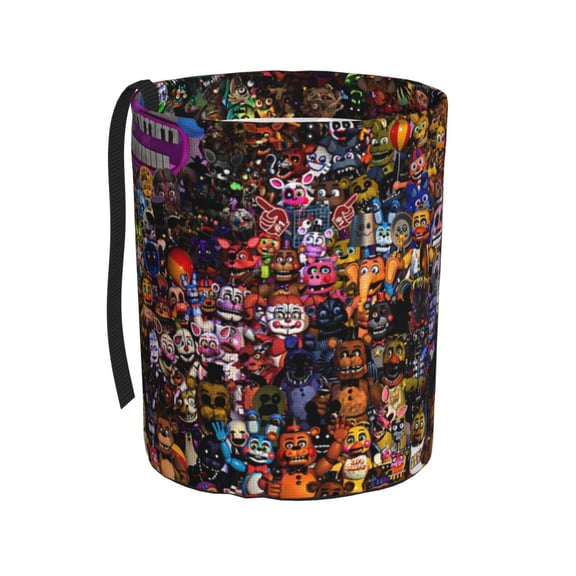 Saiise Five Nights At Freddy'S Print Car Trash Can Bin for Back Seat Leak Proof, Trash Bag Hanging,for SUV Truck Van, Automotive Vehicle Garbage Cans Front Seat