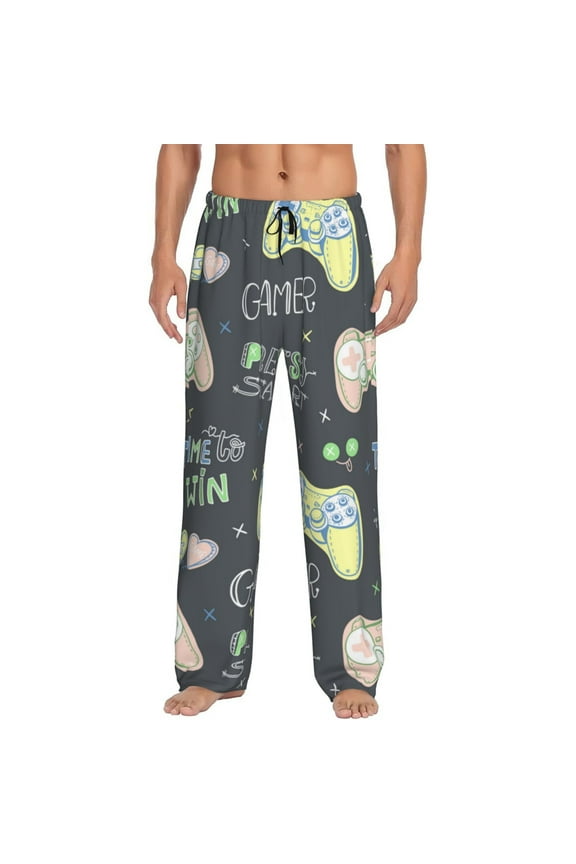 Gamers Print Mens Pajama Pants for Men,Mens Lounge Pants,Funny Gifts for Men,Men's Pajama Bottoms-XX-Large