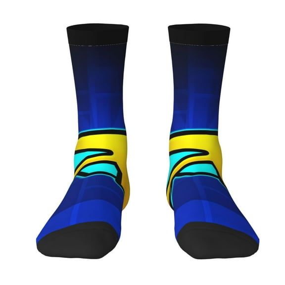 Saiise Geometry Dash Funny Socks Men Women Adults Novelty Graphic Crew Tube Socks Crazy Design Casual Dress Socks for Sports,Running,Travel