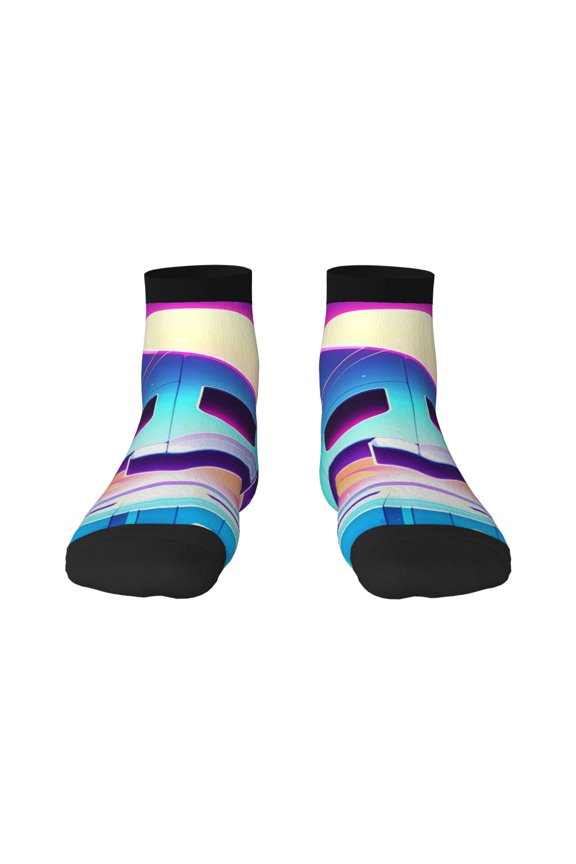 Geometry Dash Funny Socks Men Women Adults Novelty Graphic Crew Tube Socks Crazy Design Casual Dress Socks for Sports,Running,Travel