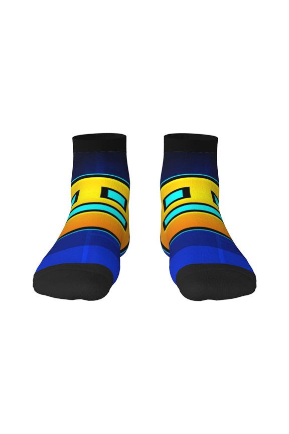 Geometry Dash Funny Socks Men Women Adults Novelty Graphic Crew Tube Socks Crazy Design Casual Dress Socks for Sports,Running,Travel