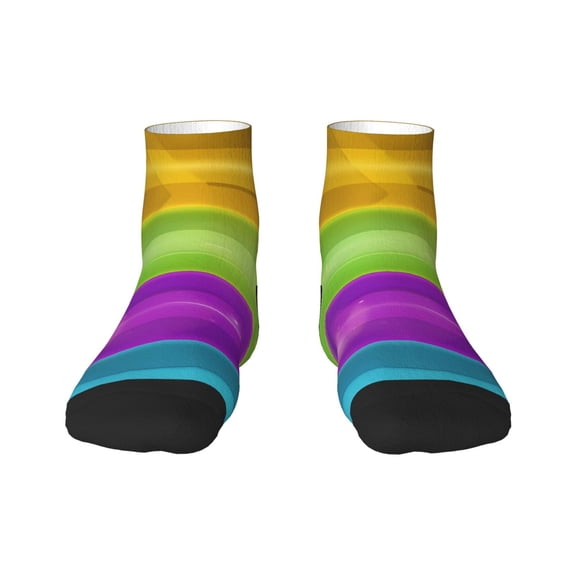 Saiise Geometry Dash Funny Socks Men Women Adults Novelty Graphic Crew Tube Socks Crazy Design Casual Dress Socks for Sports,Running,Travel