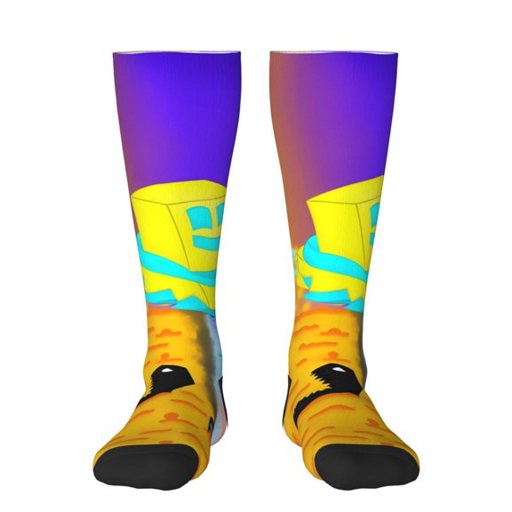 Saiise Geometry Dash Funny Socks Men Women Boys Kids Adults Novelty Graphic Crew Tube Socks Crazy Design Casual Dress Socks for Sports,Running,Travel