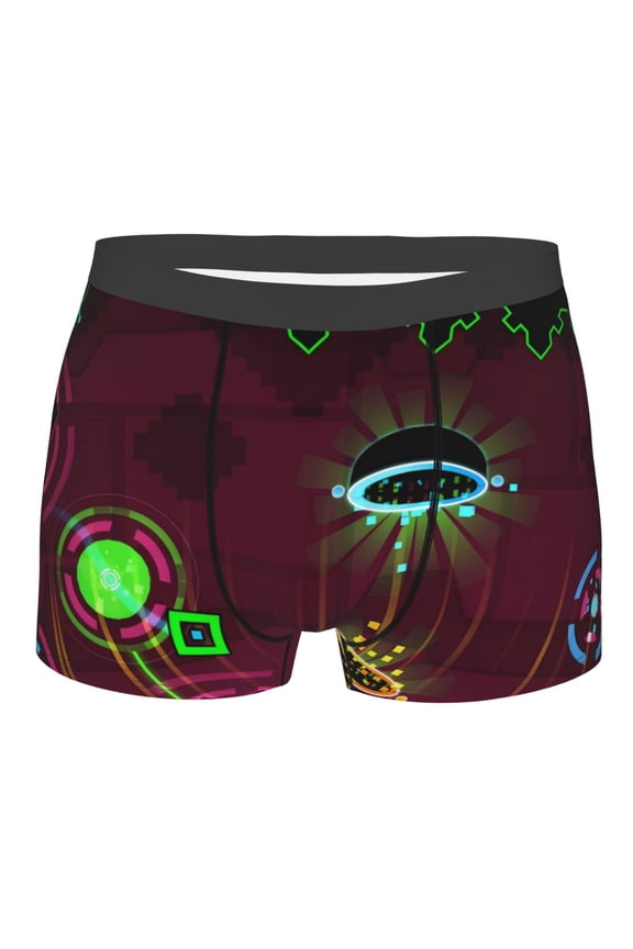 Geometry Dash Men's Underwear Boxer Briefs Cotton Trunks Short Leg Underwear (S-XXL)