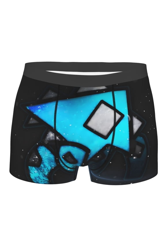Geometry Dash Men's Underwear Boxer Briefs Cotton Trunks Short Leg Underwear (S-XXL)
