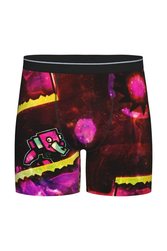 Geometry Dash Men's Underwear Boxer Briefs Cotton Trunks Short Leg Underwear (S-XXL)
