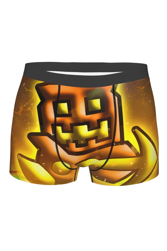 Geometry Dash Men's Underwear Boxer Briefs Cotton Trunks Short Leg Underwear (S-XXL)