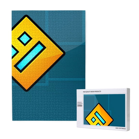 Saiise Geometry Dash Print 1000 Jigsaw Puzzle for Adults and Family,Impossible Hard Difficult Challenging Puzzles for Adults - Finished Puzzle Size is 29.5 x 19.7 inch