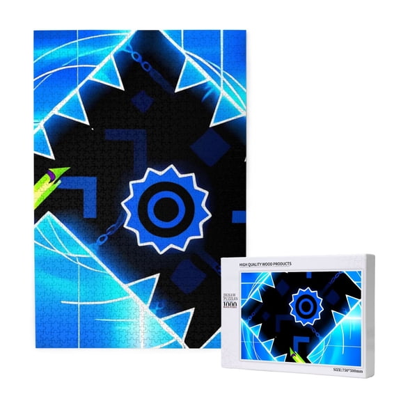 Saiise Geometry Dash Print 1000 Jigsaw Puzzle for Adults and Family,Impossible Hard Difficult Challenging Puzzles for Adults - Finished Puzzle Size is 29.5 x 19.7 inch