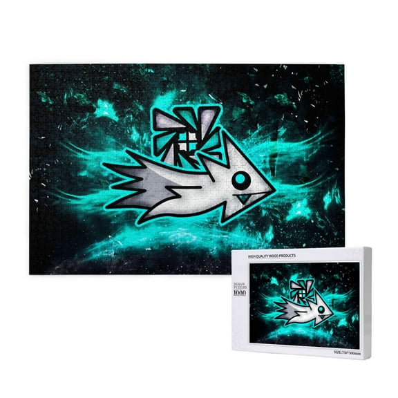 Saiise Geometry Dash Print 1000 Jigsaw Puzzle for Adults and Family,Impossible Hard Difficult Challenging Puzzles for Adults - Finished Puzzle Size is 29.5 x 19.7 inch
