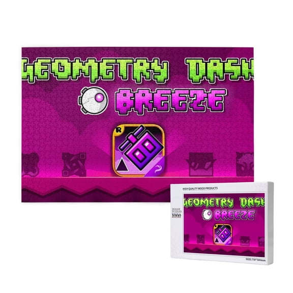 Saiise Geometry Dash Print 1000 Jigsaw Puzzle for Adults and Family,Impossible Hard Difficult Challenging Puzzles for Adults - Finished Puzzle Size is 29.5 x 19.7 inch