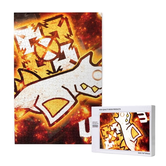 Saiise Geometry Dash Print 1000 Jigsaw Puzzle for Adults and Family,Impossible Hard Difficult Challenging Puzzles for Adults - Finished Puzzle Size is 29.5 x 19.7 inch