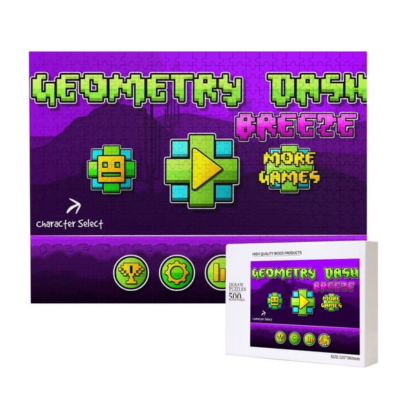 Saiise Geometry Dash Print 500 Jigsaw Puzzle for Adults and Family,Impossible Hard Difficult Challenging Puzzles for Adults - Finished Puzzle Size is 20.4 x 15 in