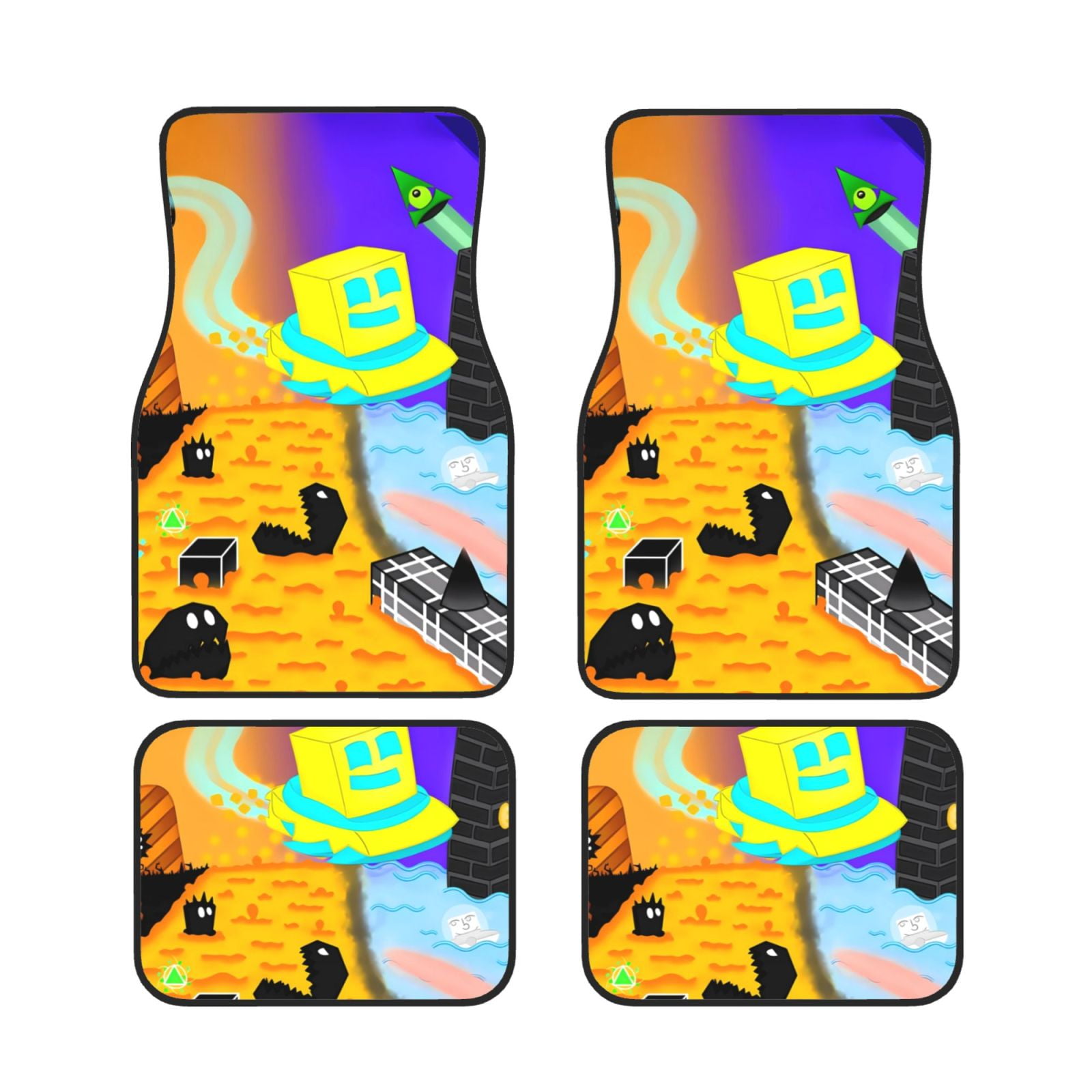 TOADDMOS Decorative Boho Floral Print Car Floor Mats Front Rear Liners Setuniversal Fit Auto Carpet Floor Mats Set Of 4 For Women Girls