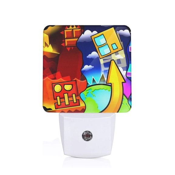 Saiise Geometry Dash Print LED Night Light for Bathroom,Hallway,Bedroom,Kids Room,Stairway-UK
