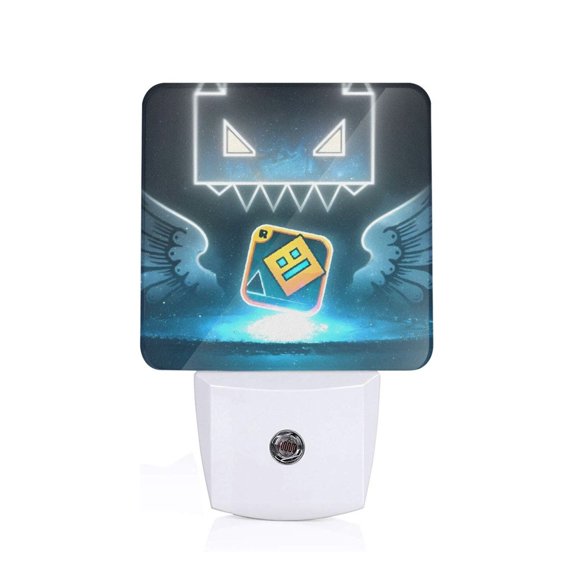 Saiise Geometry Dash Print LED Night Light for Bathroom,Hallway,Bedroom,Kids Room,Stairway-US