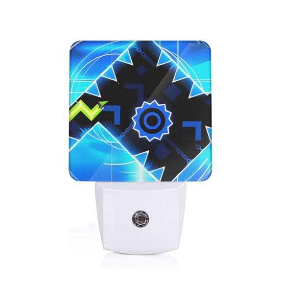 Saiise Geometry Dash Print LED Night Light for Bathroom,Hallway,Bedroom,Kids Room,Stairway-US