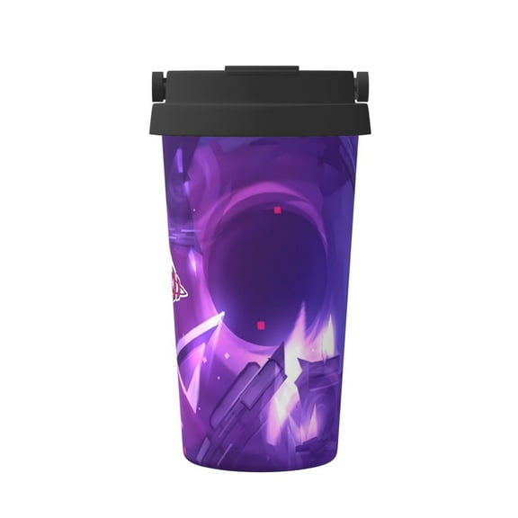 Saiise Geometry Dash Print Travel Coffee Mug 16oz,Insulated Coffee Mug to Go,Reusable Coffee Travel Mug with Seal Lid,Vacuum Stainless Steel Coffee Cups for Hot/Ice Coffee Tea