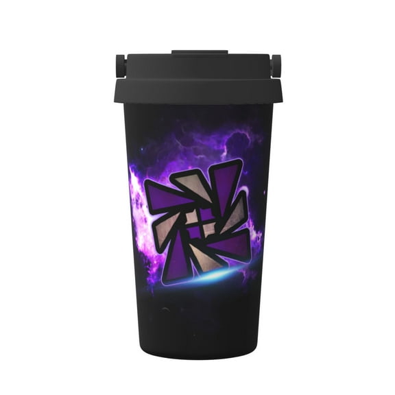 Saiise Geometry Dash Print Travel Coffee Mug 16oz,Insulated Coffee Mug to Go,Reusable Coffee Travel Mug with Seal Lid,Vacuum Stainless Steel Coffee Cups for Hot/Ice Coffee Tea